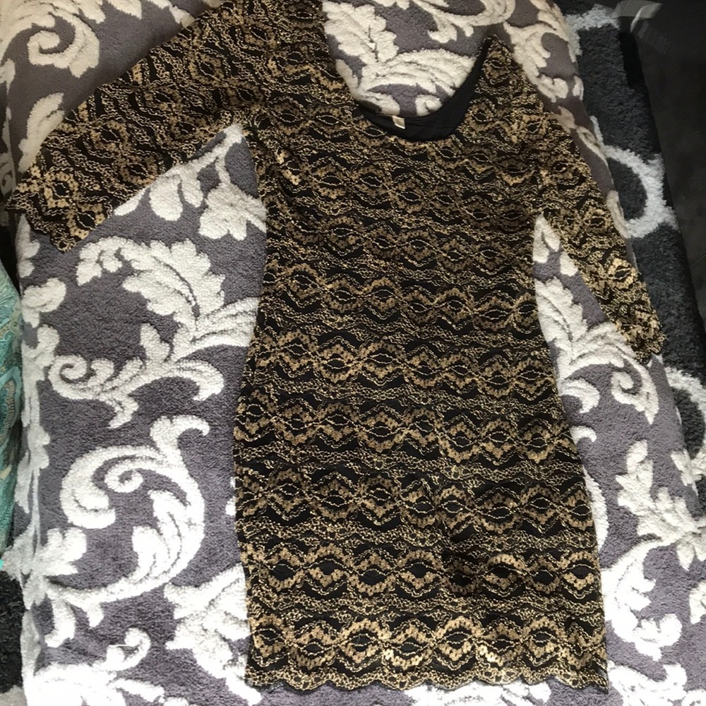 Gold and black dress